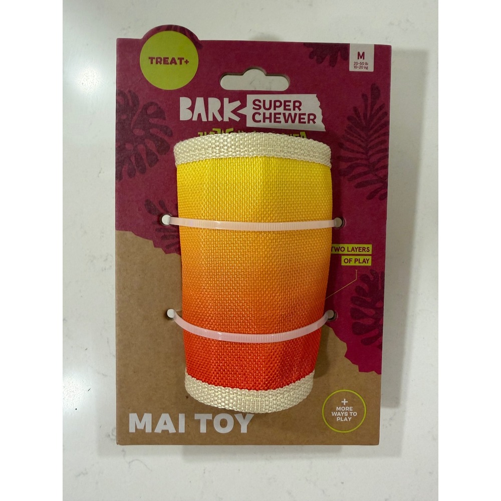 Bark Super Chewer Mai Toy Hawaii Unleashed Dog Toy Medium Ballistic Nylon Rubber